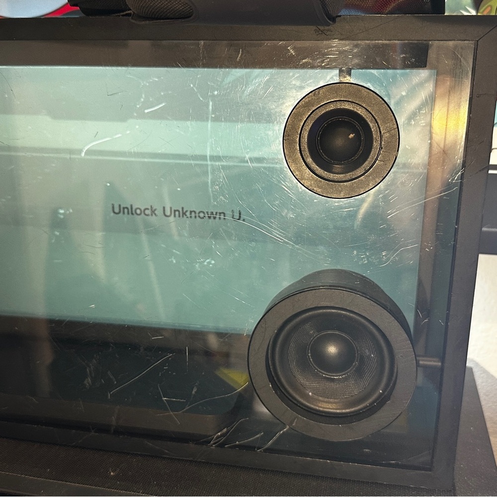 Black Digital Photo Frame with Dual Speakers